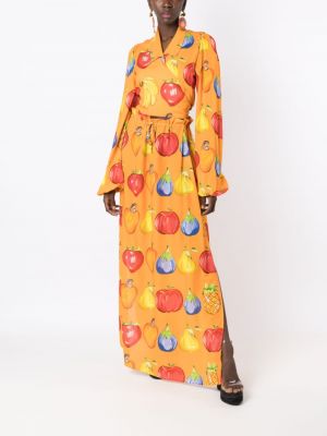 Oranžové dlouhá sukně s potiskem Amir Slama