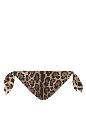 Bikini à imprimé à imprimé léopard Dolce & Gabbana marron