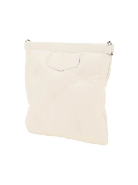 Pikowana torba na ramię skórzana Maison Margiela biała