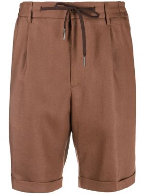 Pantaloni scurți de in Tagliatore maro