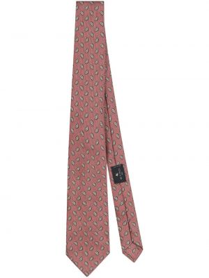 Жакардова копринена вратовръзка с пейсли десен Etro розово