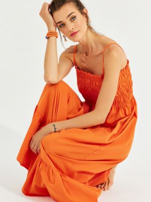 Sukienka midi Cool & Sexy pomarańczowa