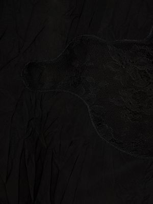 Viskózový saténový top s výstřihem do v Gauchere černý