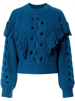 Вълнен пуловер Equipment синьо