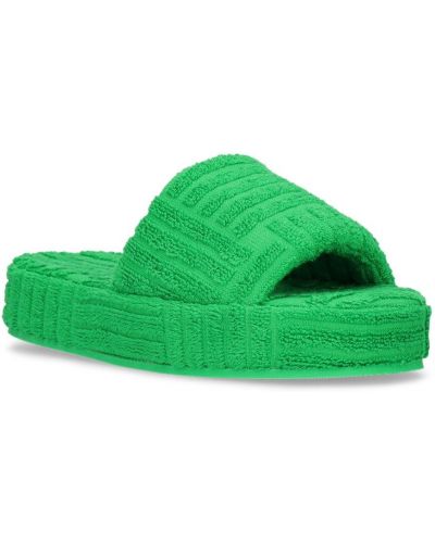 Sandalias de algodón Bottega Veneta verde