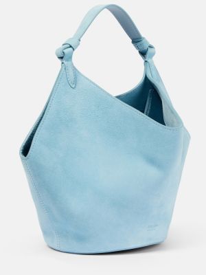 Велурени шопинг чанта Khaite синьо