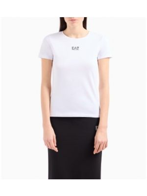 T-shirt basique en coton Ea7 blanc