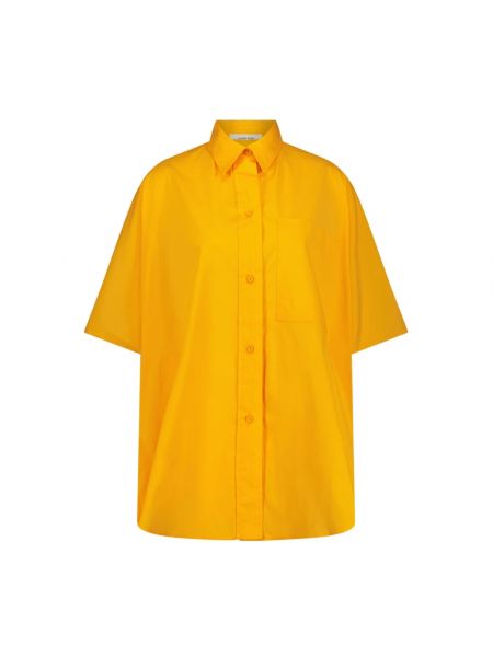 Koszula z krótkim rękawem oversize Liviana Conti żółta