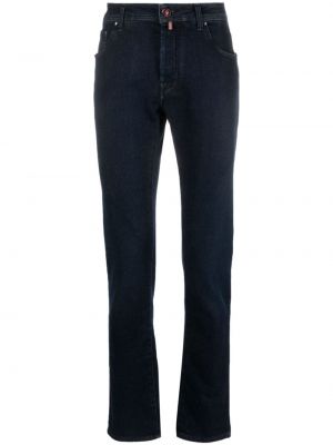 Skinny fit džínsy s nízkym pásom Jacob Cohen modrá