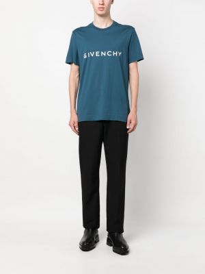 Bavlněné tričko s potiskem Givenchy modré