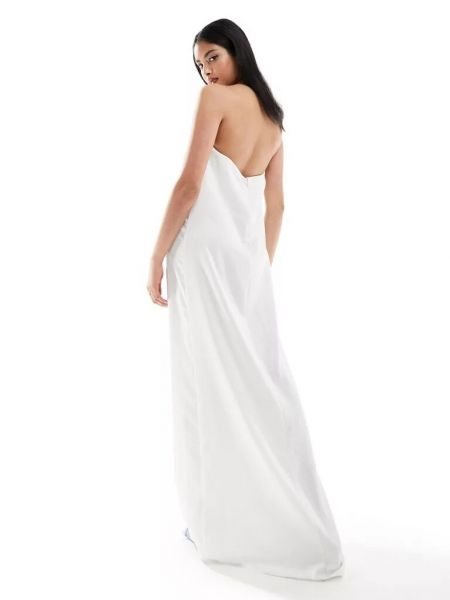 Атласное длинное платье Vero Moda белое