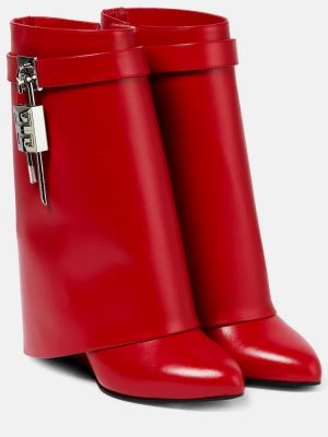 Кожени обувки до глезена Givenchy червено