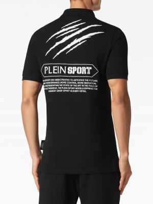 Kokvilnas polo krekls Plein Sport melns