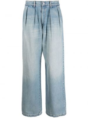 Plissert boyfriend jeans Denimist blå