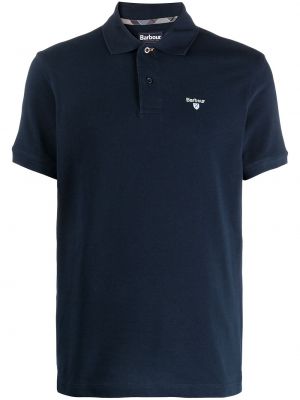 Siuvinėtas polo marškinėliai Barbour mėlyna