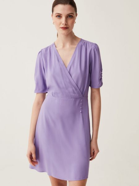 Платье мини с глубоким декольте Ovs фиолетовое
