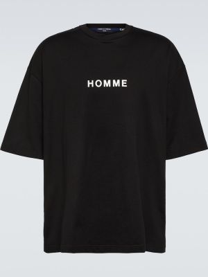 T-shirt di cotone in jersey Comme Des Garã§ons Homme nero