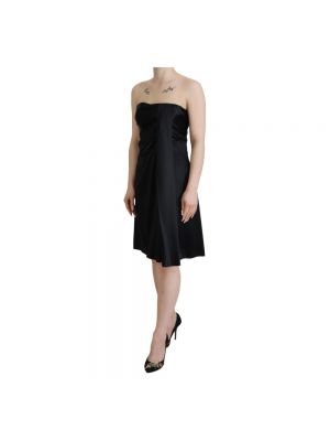 Sukienka długa z futerkiem Dolce And Gabbana czarna