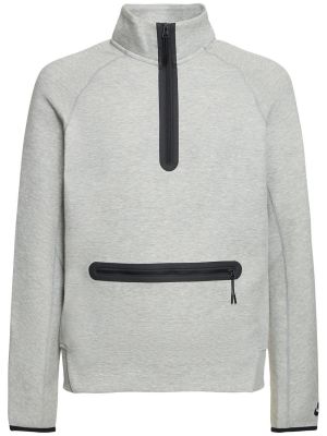 Fleecová mikina na zip Nike šedá