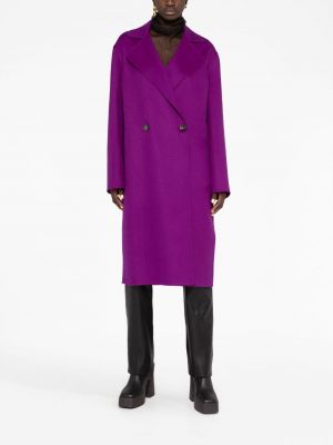 Vlněný kabát Stella Mccartney fialový