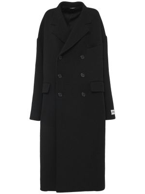 Gyapjú kabát Dolce & Gabbana fekete
