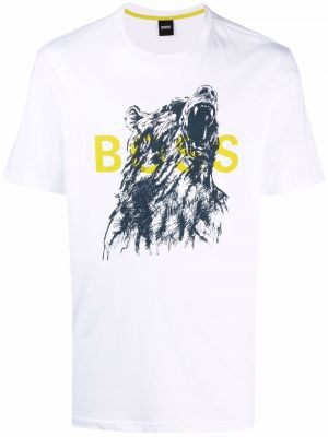 Camiseta con estampado Boss Hugo Boss blanco