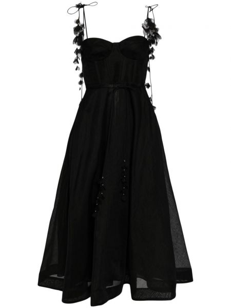 Μίντι φόρεμα Zimmermann μαύρο