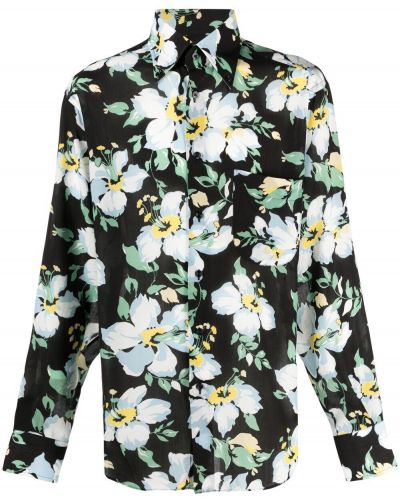 Camisa de flores con estampado Tom Ford negro