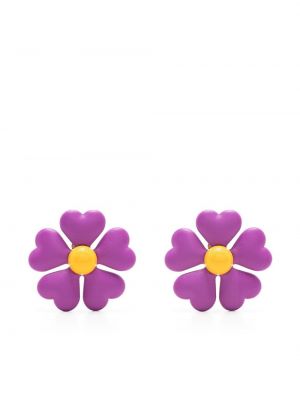 Кожена обеци на цветя Moschino