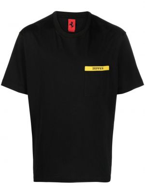 Bombažna majica Ferrari črna