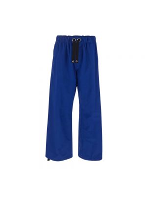 Spodnie bawełniane Versace niebieskie