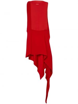 Rochie de mătase asimetrică Ferragamo roșu