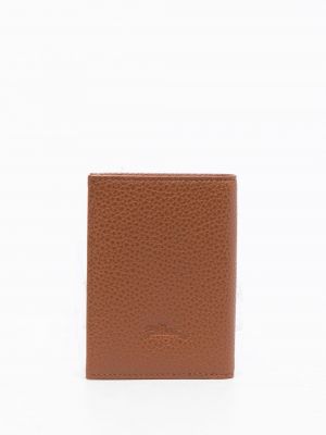 Portfel skórzany Longchamp brązowy