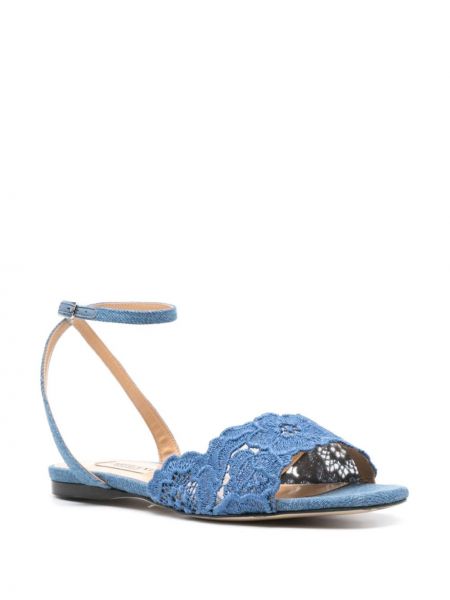 Nėriniuotos gėlėtos sandalai Arteana mėlyna