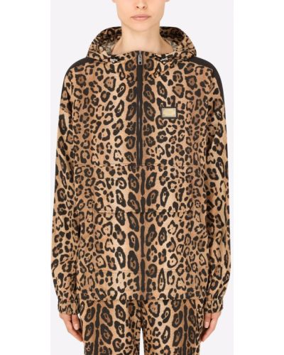 Leopardí mikina s kapucí s potiskem Dolce & Gabbana