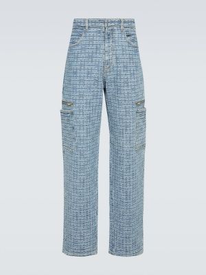 Voľné džínsy s rovným strihom Givenchy modrá