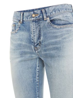 Jeans skinny taille basse en coton Saint Laurent