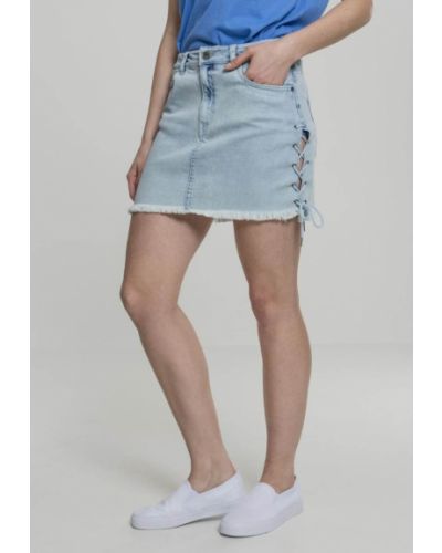 Кружевная джинсовая юбка на шнуровке Urban Classics