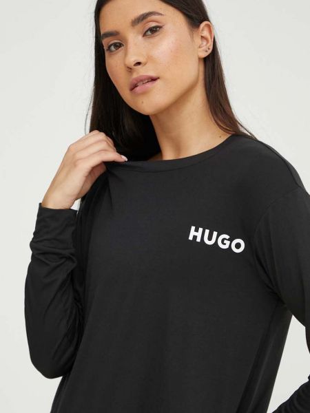 Hosszú ujjú pizsama Hugo fekete