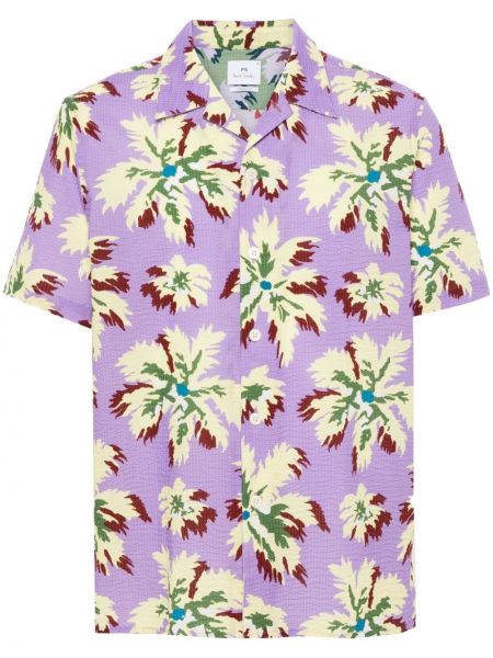 Kvetinová košeľa s potlačou Ps Paul Smith fialová