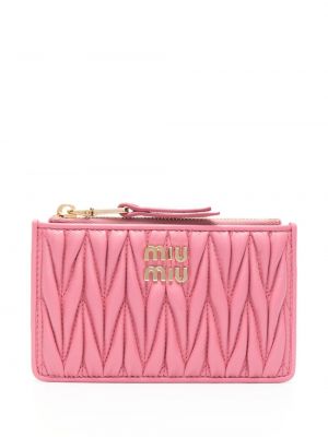 Kožená peňaženka Miu Miu ružová