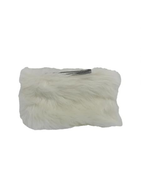 Bolso clutch de pelo Prada Vintage blanco