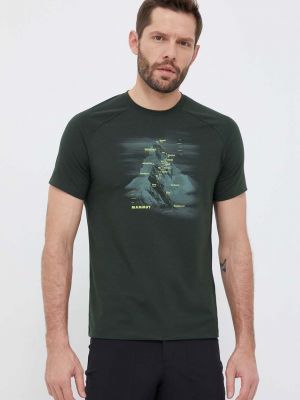 Тениска с дълъг ръкав с принт Mammut зелено