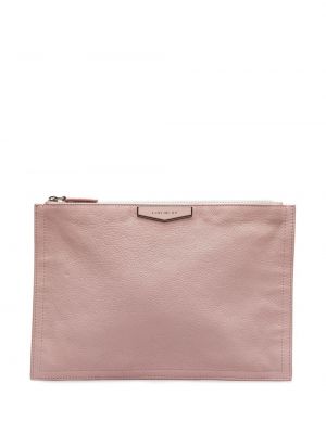 Kožená listová kabelka Givenchy Pre-owned ružová