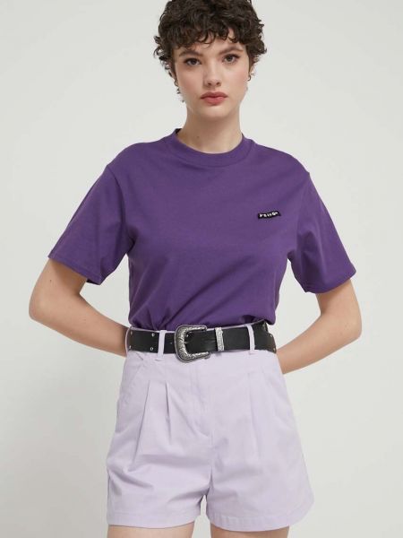 Bombažna majica Volcom vijolična