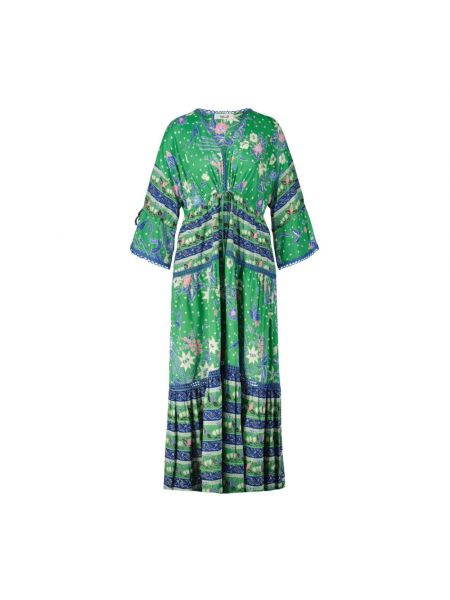 Sukienka długa w kwiatki Diane Von Furstenberg zielona