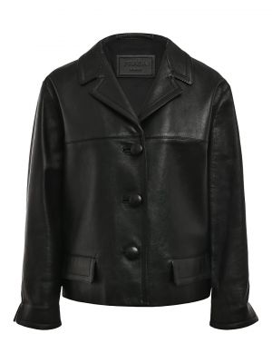 Кожаная куртка Prada черная