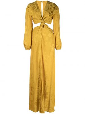 Viskózové přiléhavé koktejlové šaty na zip Silvia Tcherassi - žlutá