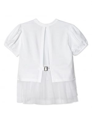 Koszulka bawełniana tiulowa Noir Kei Ninomiya biała