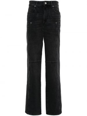 High waist straight jeans Marant Etoile schwarz